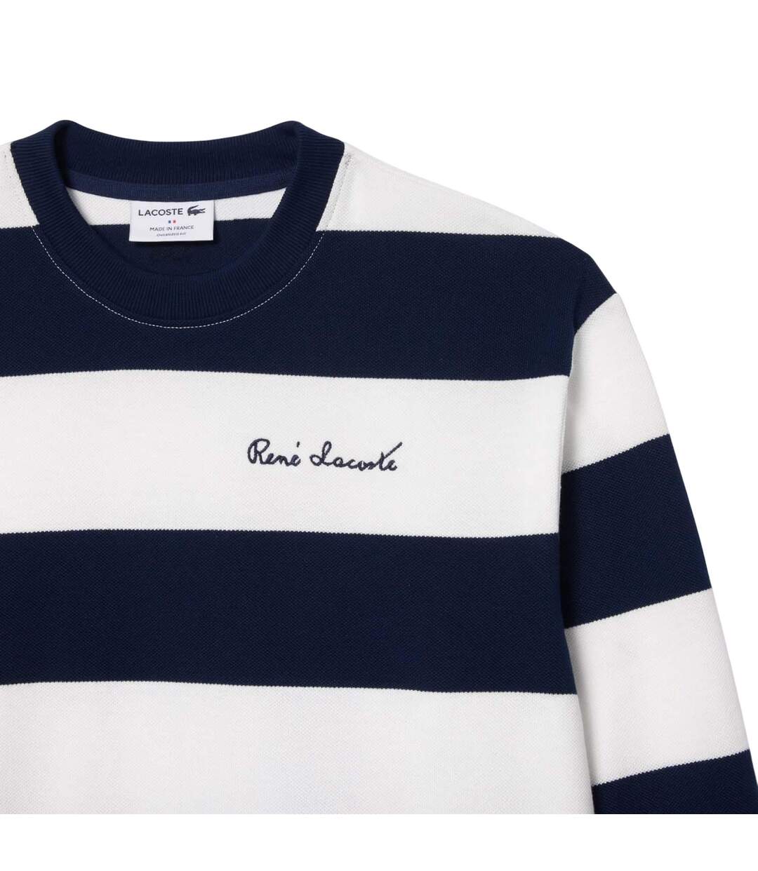 Sweat French Made Femme Crème Bleu Foncé Lacoste-4