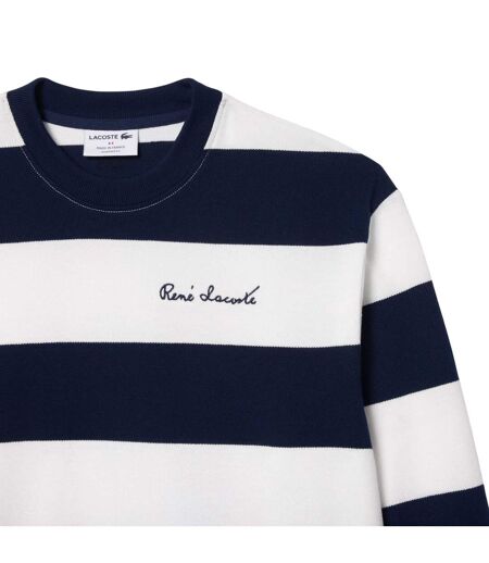 Sweat French Made Femme Crème Bleu Foncé Lacoste