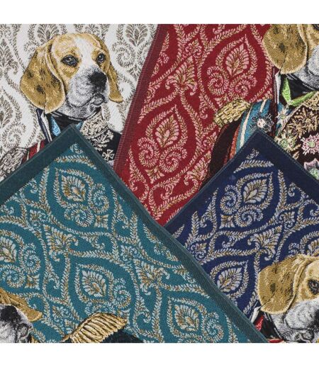 Carré jacquard MARECHAL beagles en tenue apparat