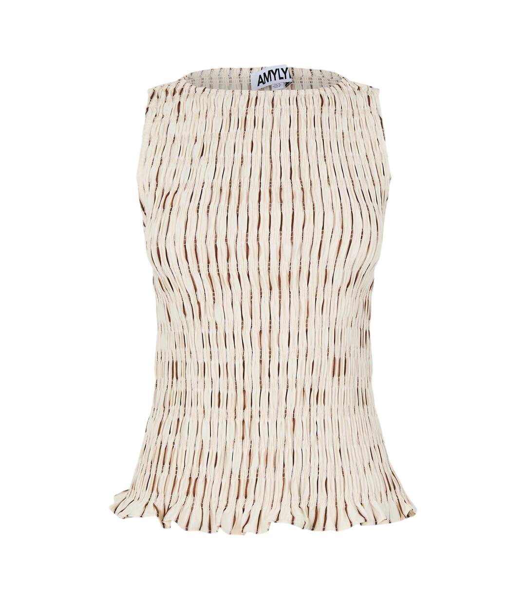 Haut À Smocks Motif/style À Rayures Sonya Femme Beige AmyLynn-2