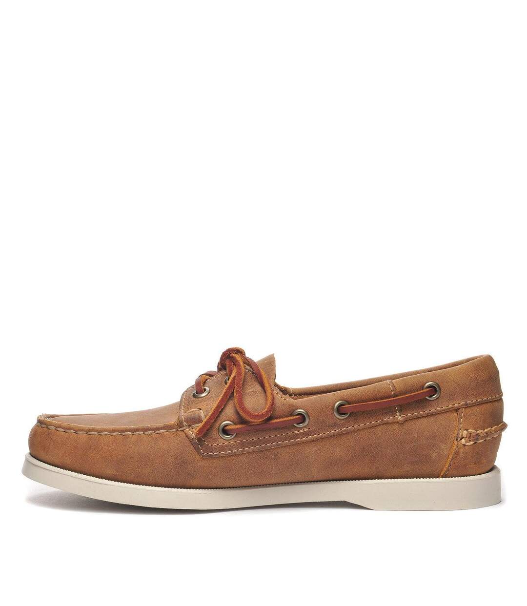 Womens/ladies Portland Flesh Out Leather Boat Shoes Brown Tan Sebago-2