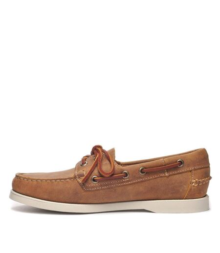 Womens/ladies Portland Flesh Out Leather Boat Shoes Brown Tan Sebago