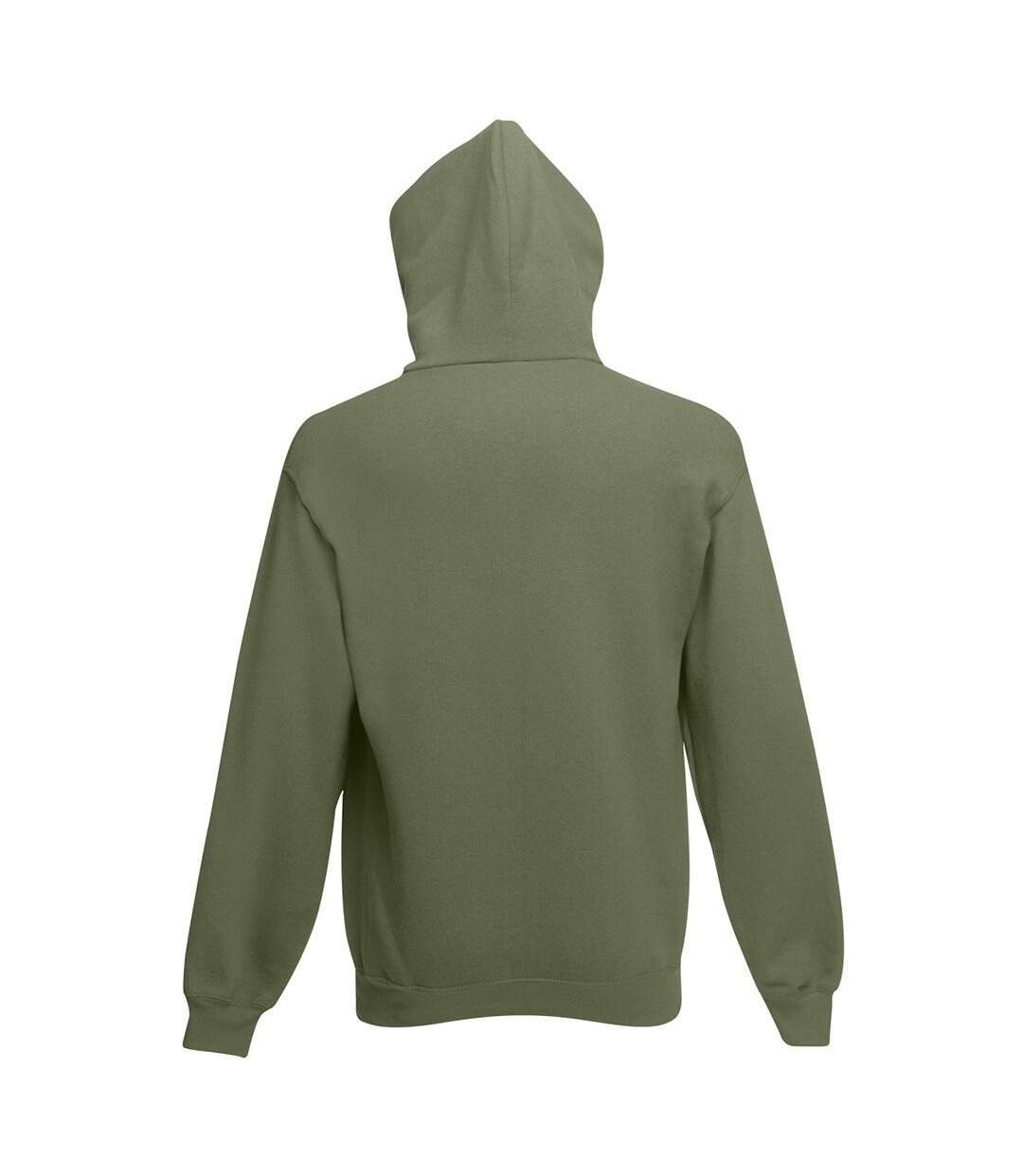 Sweat À Capuche Homme Vert Kaki Fruit Of The Loom-2