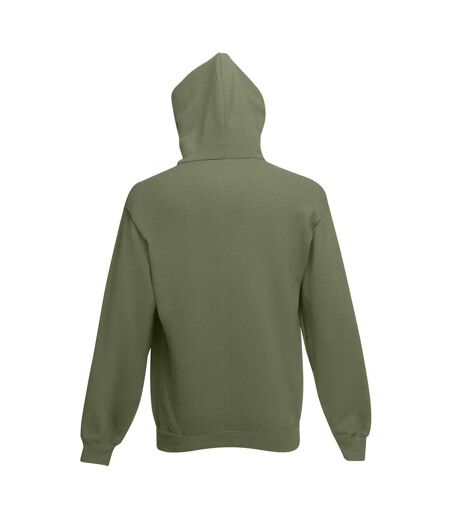 Sweat À Capuche Homme Vert Kaki Fruit Of The Loom