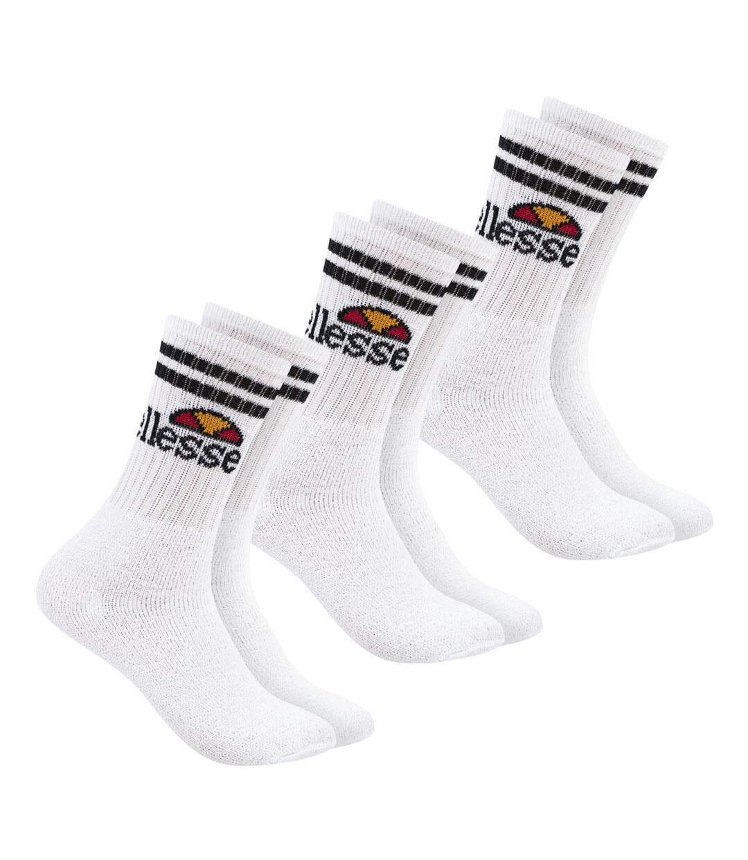 x3 paires de chaussettes blanches/noires homme ellesse sbsa-1