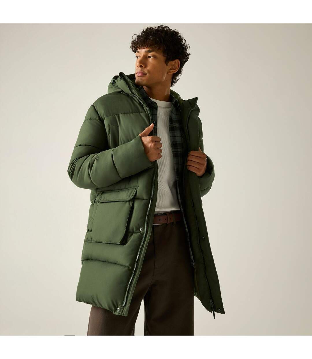Veste Motif/style Long Marek Homme Kaki Foncé Vert Kaki Regatta-1