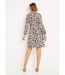Robe courte maille graphique col V-2