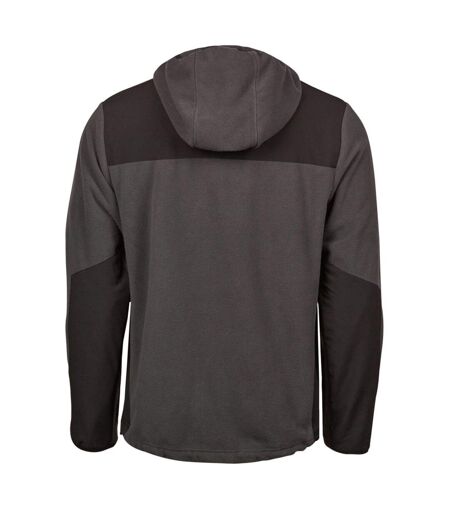 Mens Mountain Hooded Fleece Jacket Asphalt Black Tee Jays