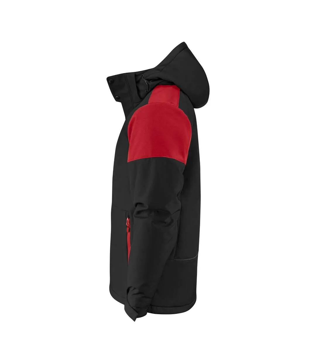 Mens Padded Soft Shell Jacket Black Red Printer-3