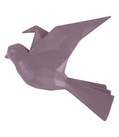 Oiseau fixation murale en résine violet mat origami Petit modèle
