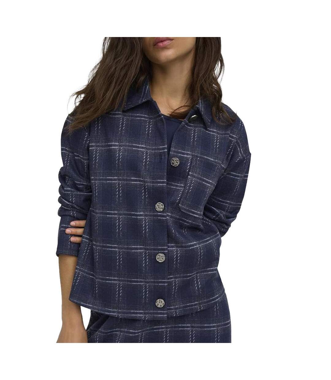 Chemise à carreaux bleu femme jdy filukka-1