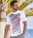 Pack of 3 Men's Sporty T-Shirts - White Blue Red 