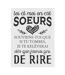 Pancarte Murale Déco Sœurs 61cm Blanc-1