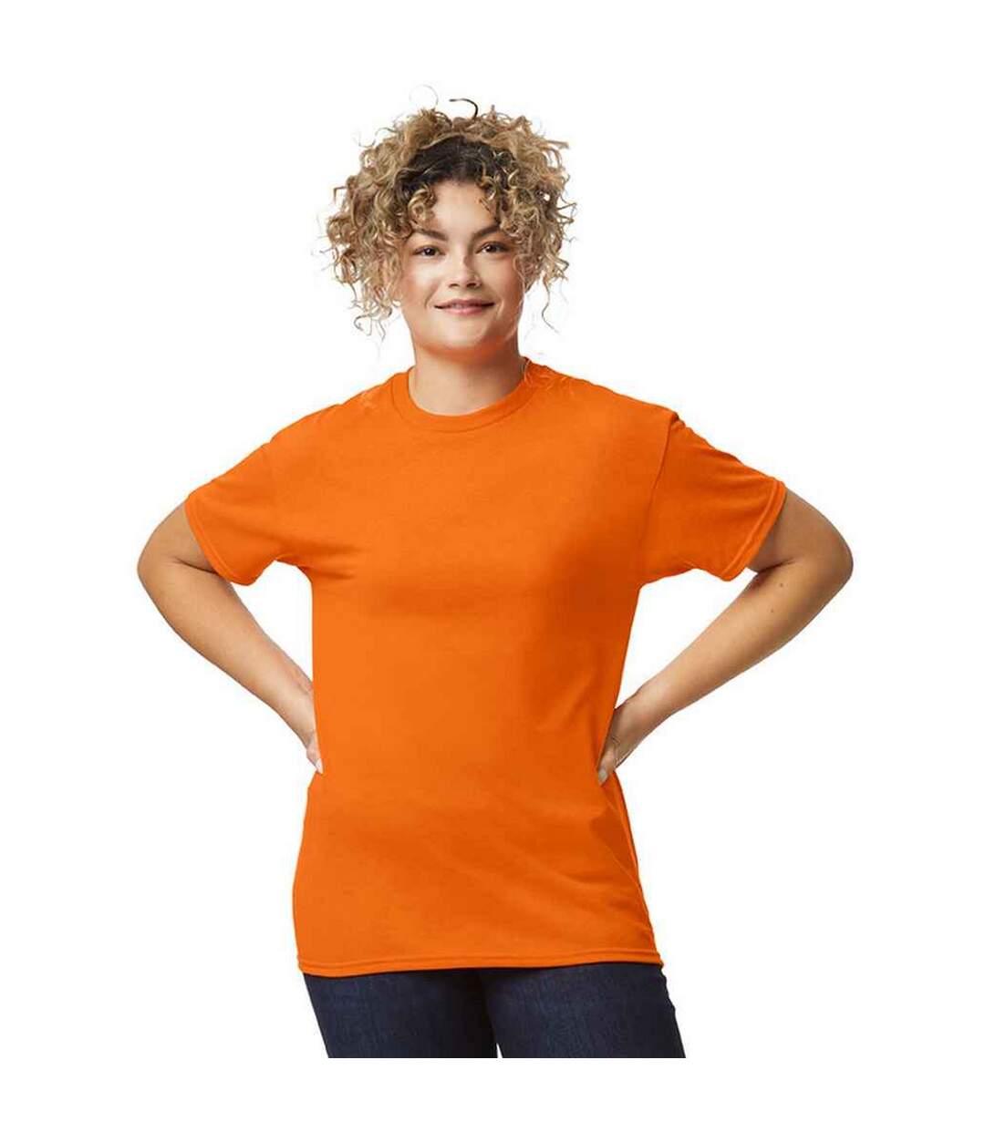 T-shirt adulte orange fluo Gildan-1