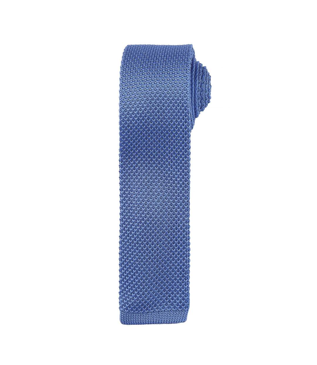Premier Mens Slim Textured Knit Effect Tie (Mid Blue) (One Size)