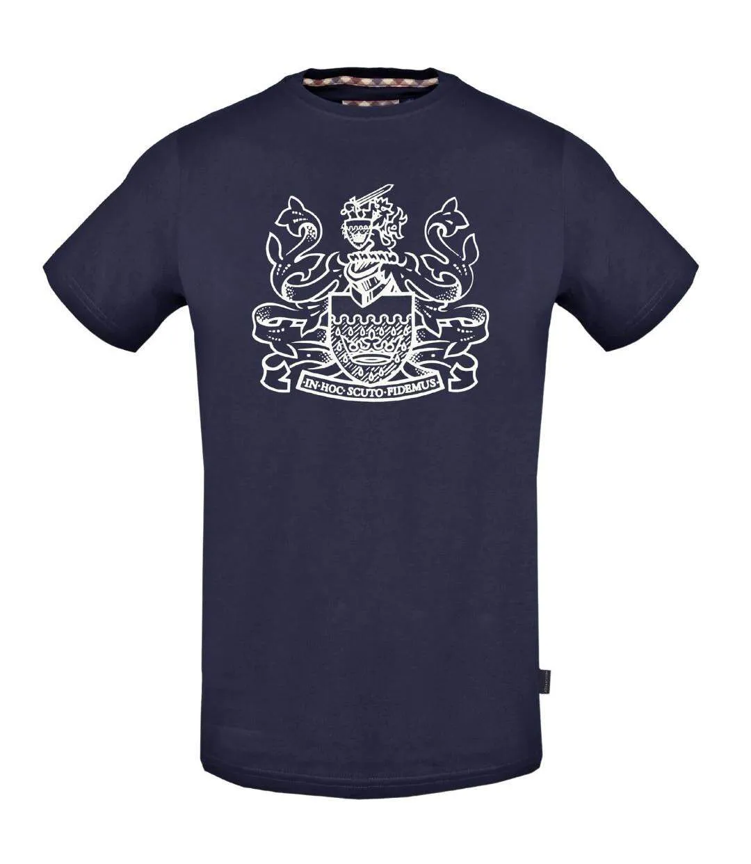 Mens Crest T-shirt Navy Blue Aquascutum-1