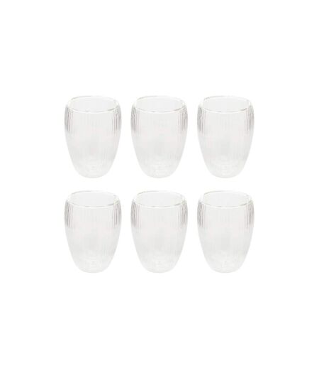Lot de 6 Mugs Striés Cléa 28cl Transparent