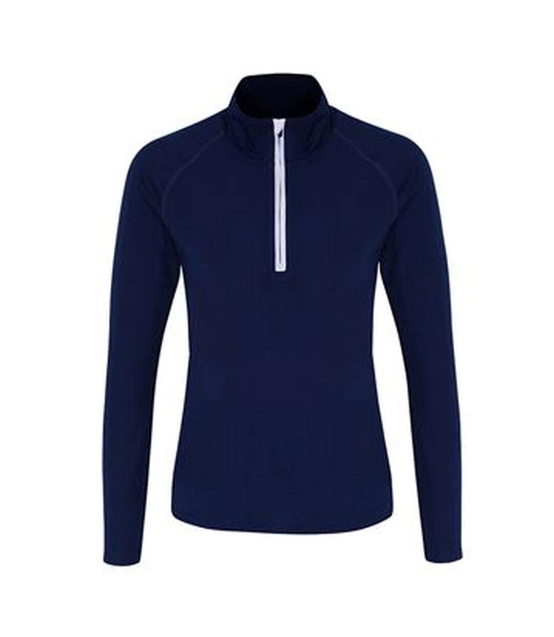 TriDri Womens/Ladies Long Sleeve Performance Quarter Zip Top (Navy/White)