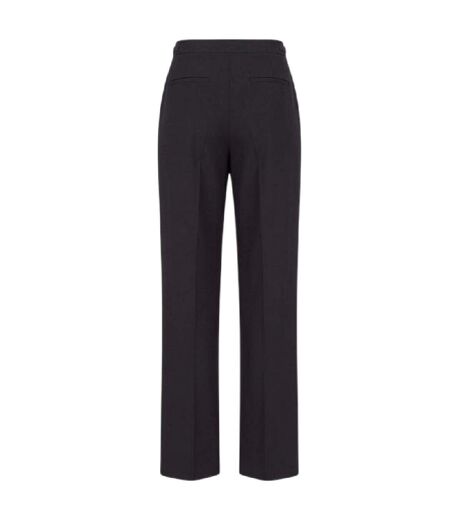 Womens/ladies Plain Straight Leg Trousers Navy Emporio Armani EA7