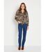 Chemisier blouson court imprimé col tailleur-3