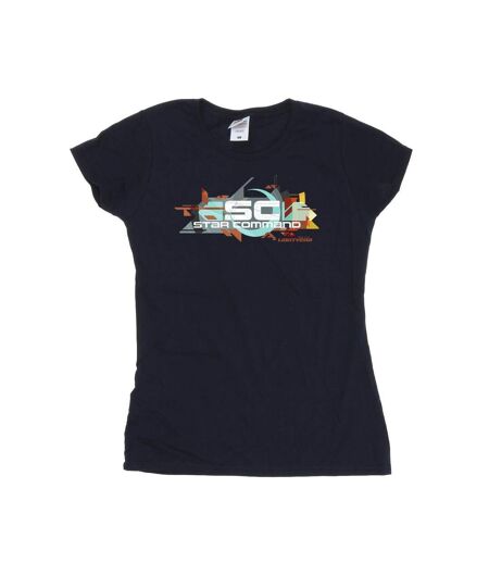 Disney Femme/Ladies Lightyear Star Command Graphic Title Cotton T-Shirt (Bleu marine) - UTBI29116