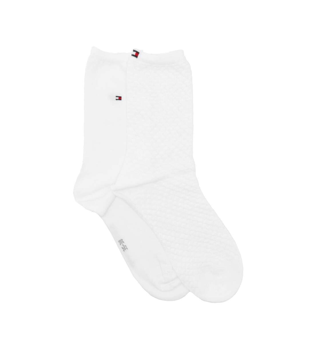 Chaussettes Motif/style Uni Femme Blanc Tommy Hilfiger-3