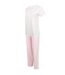 Towel City Womens/Ladies Stripe Pajama Set (White/Pink)
