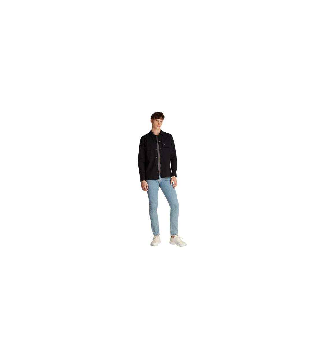 Mens Cotton Overshirt Black Calvin Klein-1