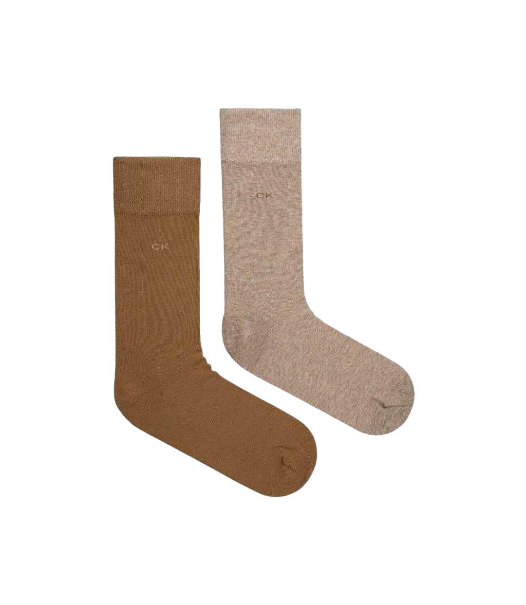 Chaussettes Motif/style Logo Brodé Homme Caramel Marron Calvin Klein-1
