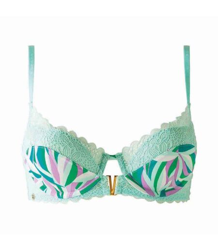 Soutien-gorge ampliforme coque moulée turquoise Anouk