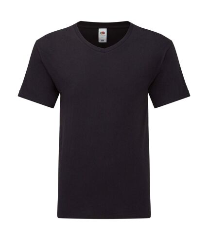 Fruit Of The Loom Mens Original V Neck T-Shirt (Black) - UTPC3034