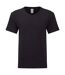 Fruit Of The Loom Mens Original V Neck T-Shirt (Black) - UTPC3034