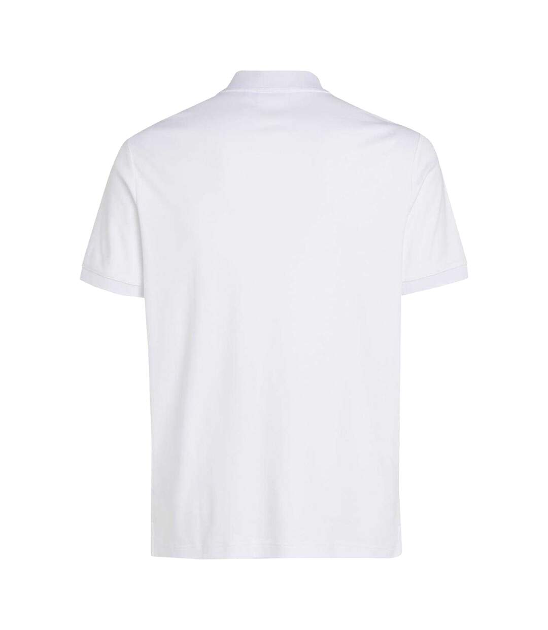 Mens Cotton Standing Collar Polo Shirt White Calvin Klein-2