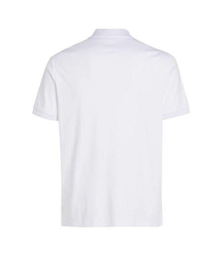 Mens Cotton Standing Collar Polo Shirt White Calvin Klein