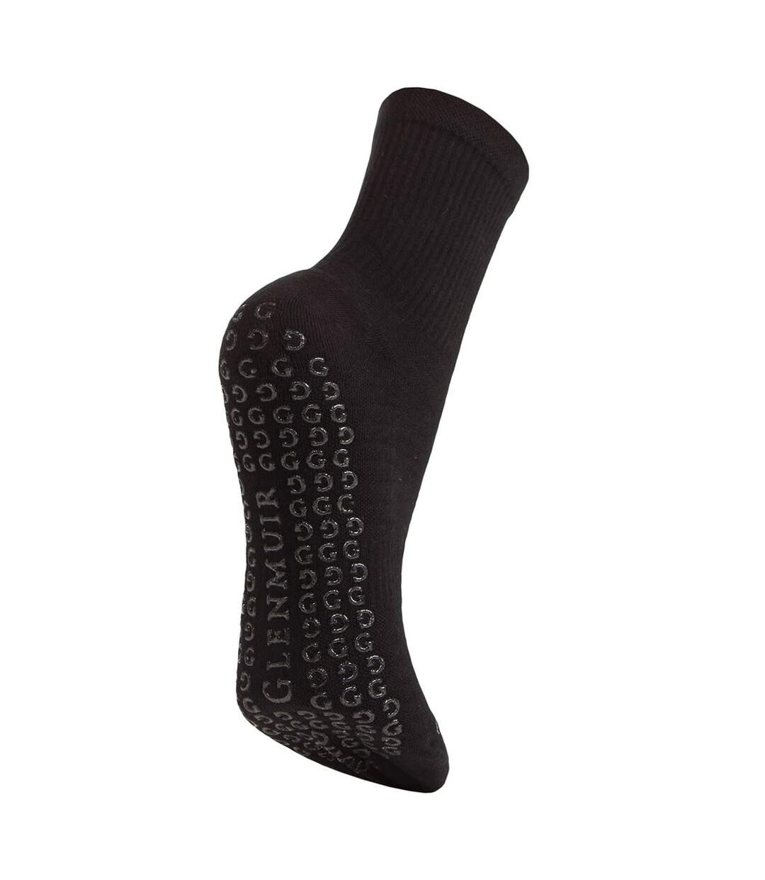 Glenmuir - Lot de 2 Chaussettes Femme Yoga Grip Mi-Hautes Coton-3