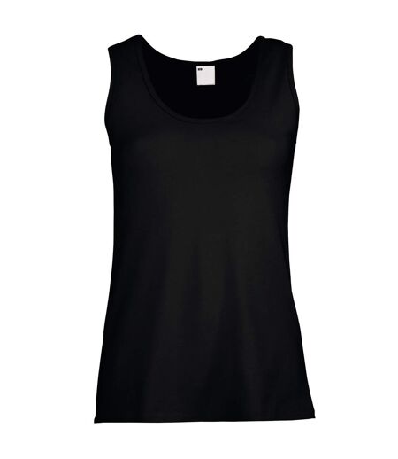 Womens/Ladies Value Fitted Tank Top (Jet Black)