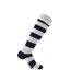 Chaussettes De Foot Motif/style Rayures Contrastées Homme Bleu Marine Blanc Sondico-1