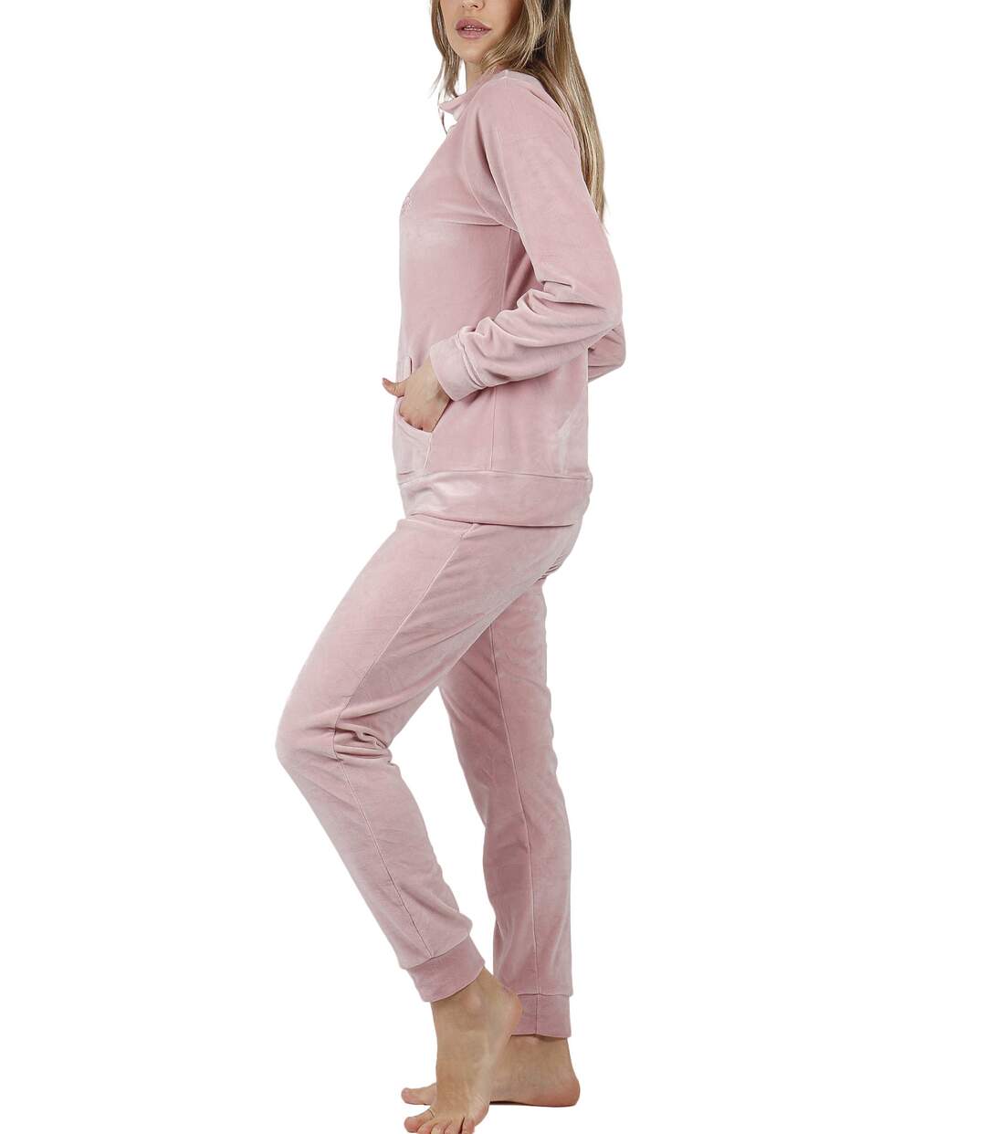 Pyjama tenue d'intérieur pantalon veste zippée Soft Home Admas