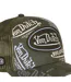 Casquette trucker effet usé avec patch et print Café Olive Vondutch-3