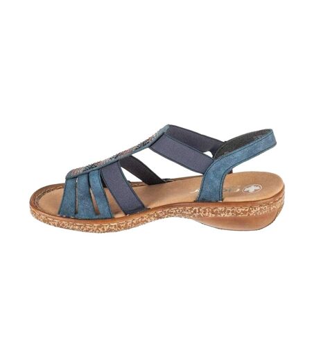 Sandales Style En Forme De T Femme Bleu Rieker