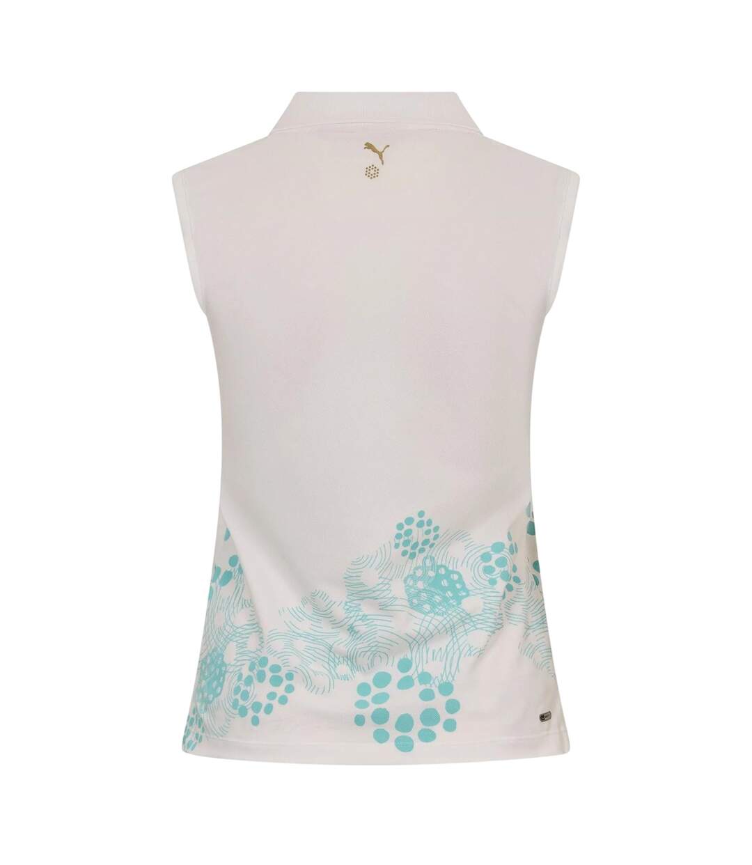 Womens/ladies Graphic Print Half Zip Polo Shirt White Puma-2