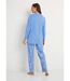 Pyjama manches longues coton uni fleuri-2