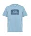 Mens Block Logo Short-sleeved T-shirt Silver Green C.P. Company-2