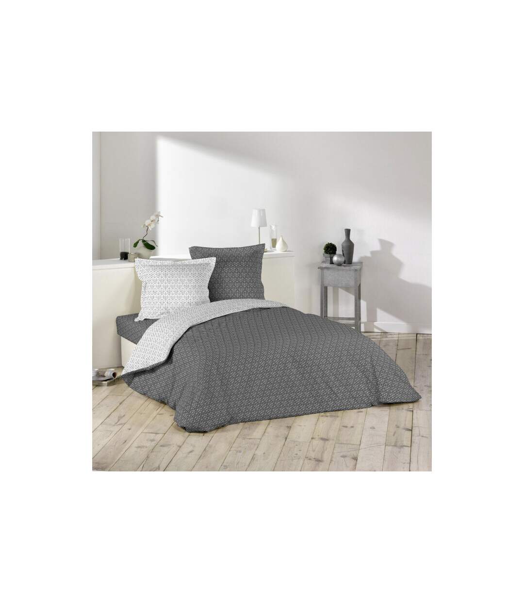 Housse de Couette Optic 240x220cm Anthracite-1