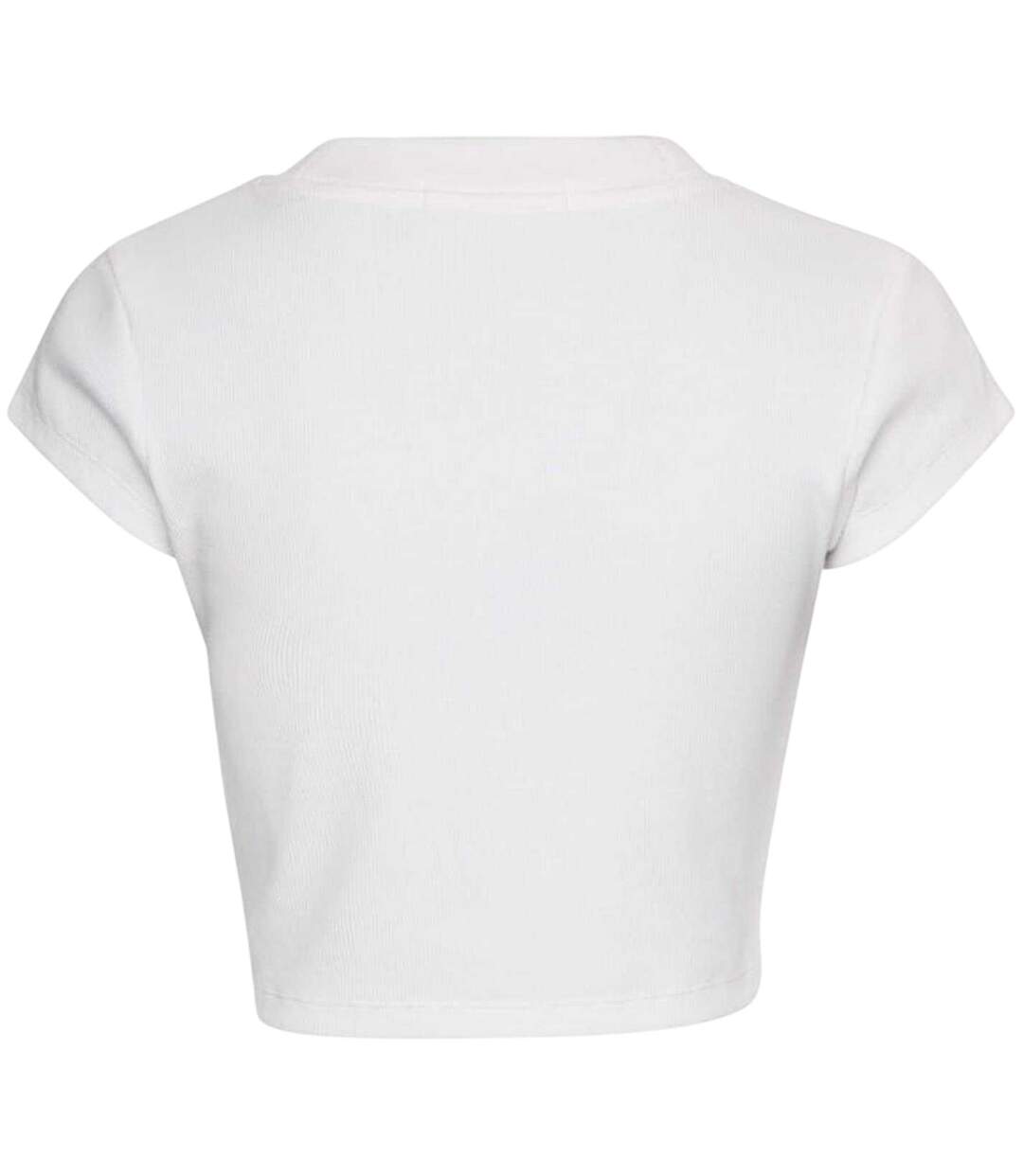 T-shirt Court Motif/style Monochrome Femme Blanc Calvin Klein-3