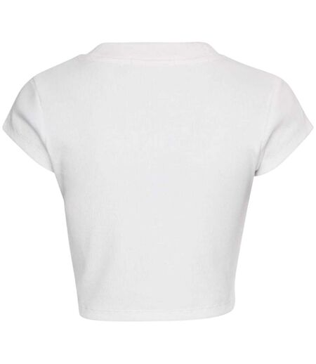 T-shirt Court Motif/style Monochrome Femme Blanc Calvin Klein