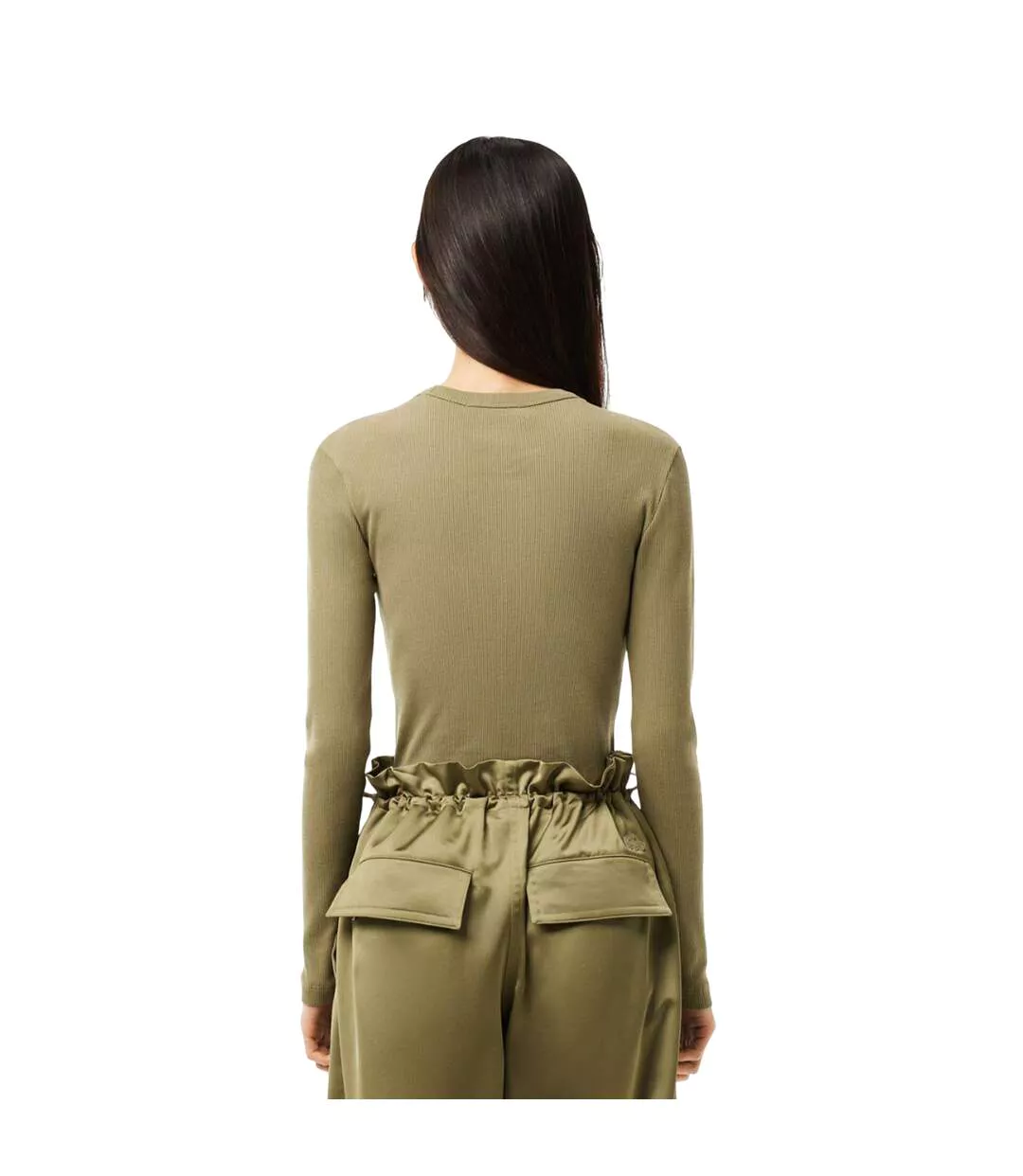 T-shirt Femme Vert Kaki Lacoste-3