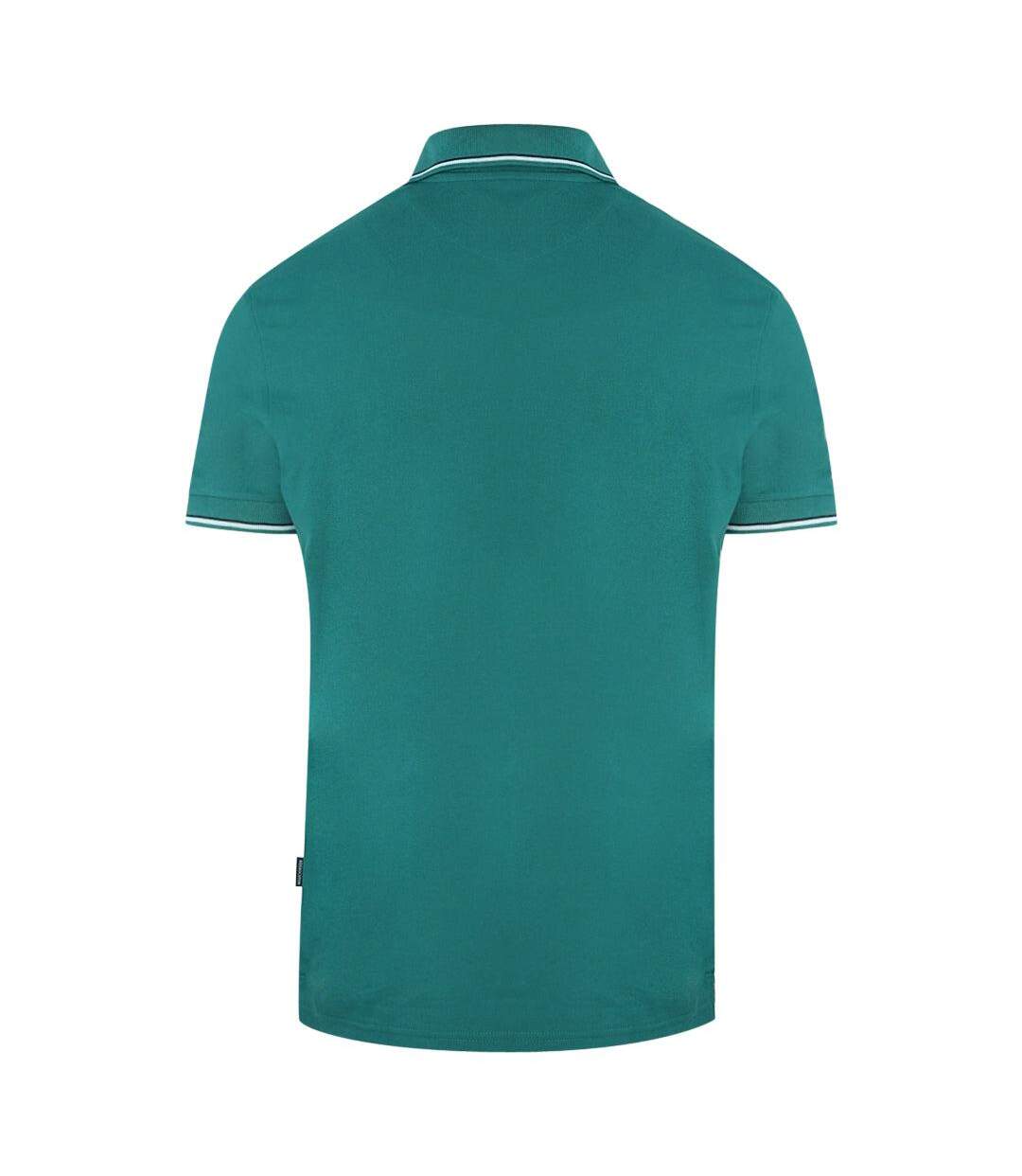 Polo Motif Logo Adulte Vert Aquascutum-2