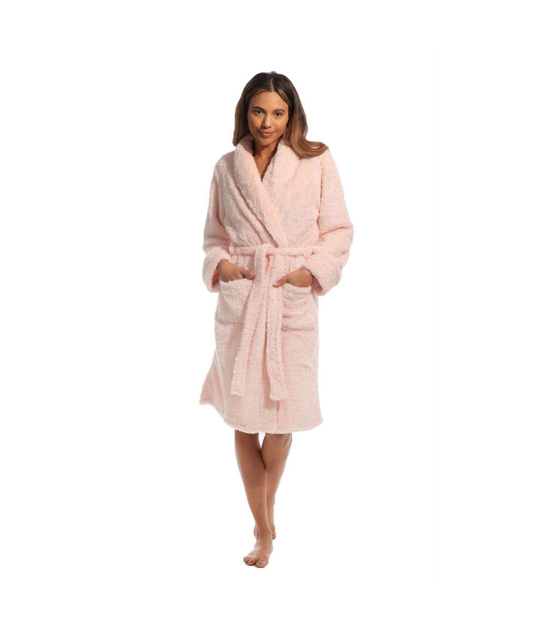 Womens/ladies lambi dressing gown pink Pretty Woman