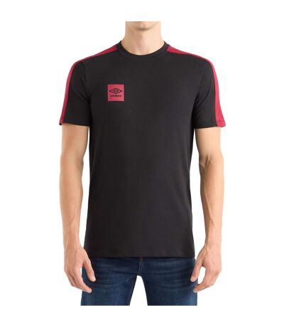Mens Terrace T-shirt Black Tibetan Red Umbro